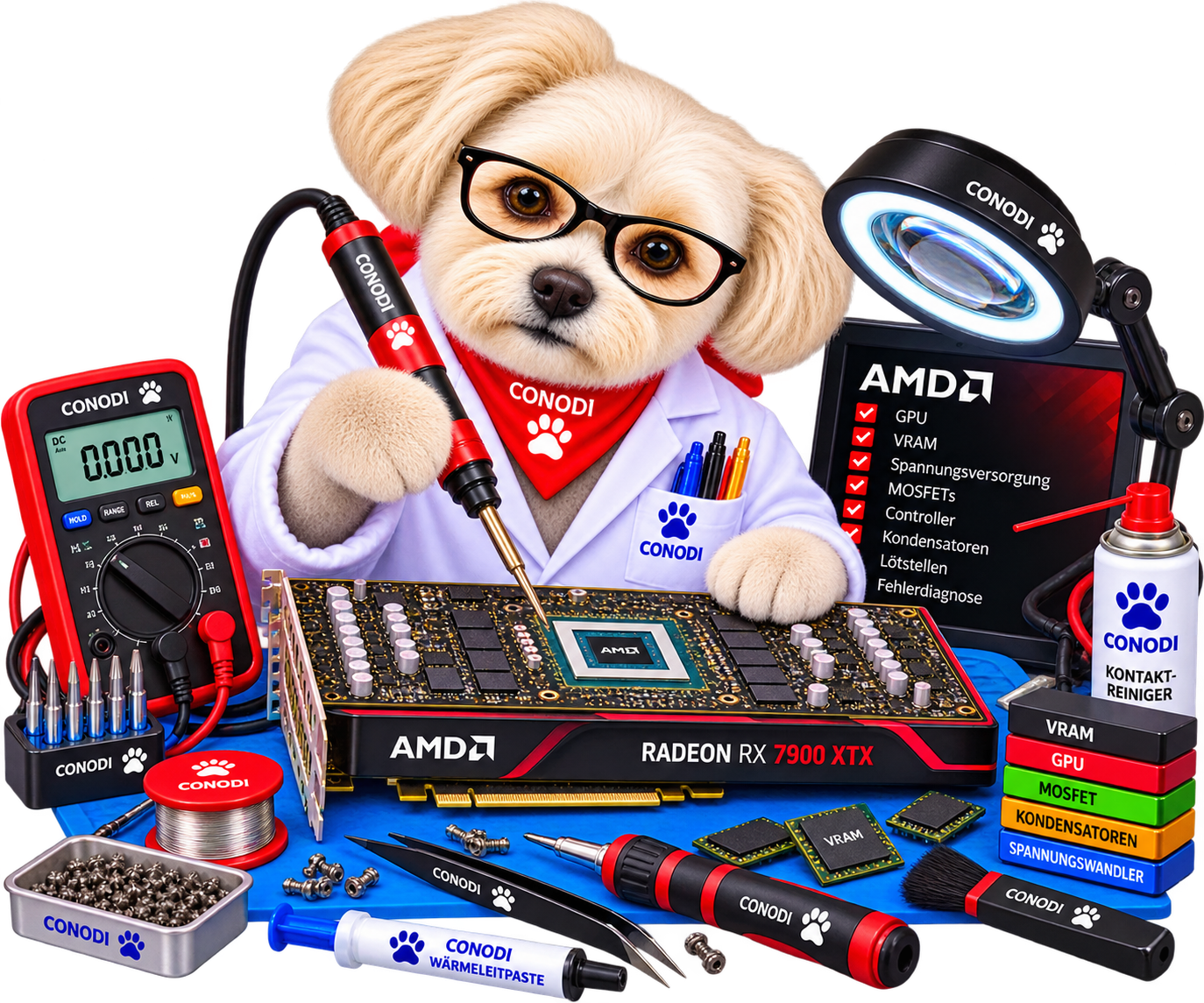 AMD Radeon Platine bei der Fehleranalyse AMD Radeon Platine bei der Fehleranalyse